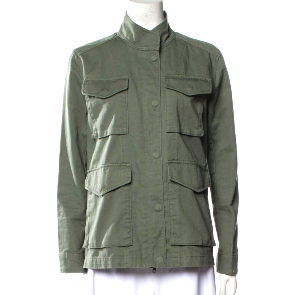Vince Cotton Utility Jacket, Loden Green, Size Large 🆕